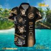 Buick Logo Print Hibiscus Floral Black Hawaiian Shirt a