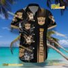 Bumblebee Logo Print Hibiscus Floral Black Hawaiian Shirt a