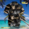 Cadillac Logo Print Hibiscus Floral Black Hawaiian Shirt b