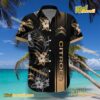 Citroen Logo Print Hibiscus Floral Black Hawaiian Shirt a