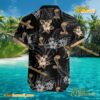 Corba Logo Print Hibiscus Floral Black Hawaiian Shirt b