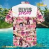 Elvis Presley Pink Vibes Beach Hawaiian Shirt b