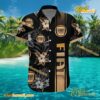 Fiat Logo Print Hibiscus Floral Black Hawaiian Shirt a