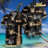 H2 Hummer Logo Print Hibiscus Floral Black Hawaiian Shirt