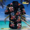 Kansas Sports Logo Floral Black Hawaiian Shirt b