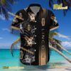 Lincoln Logo Print Hibiscus Floral Black Hawaiian Shirt a