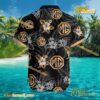 MG Logo Print Hibiscus Floral Black Hawaiian Shirt b