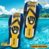 MLB Milwaukee Brewers Logo Print Personalized Flip Flops a
