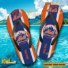 MLB New York Mets Logo Print Personalized Flip Flops