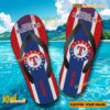 MLB Texas Rangers Logo Print Personalized Flip Flops