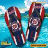 MLB Washington Nationals Logo Print Personalized Flip Flops