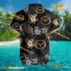 Mazda Logo Print Hibiscus Floral Black Hawaiian Shirt b