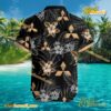 Mitsubishi Logo Print Hibiscus Floral Black Hawaiian Shirt b