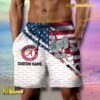 NCAA Alabama Crimson Tide American Flag Personalized Beach Shorts