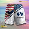 NCAA Byu Cougars American Flag Personalized Beach Shorts b
