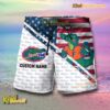 NCAA Florida Gators American Flag Personalized Beach Shorts a
