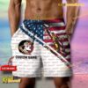 NCAA Florida State Seminoles American Flag Personalized Beach Shorts