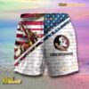 NCAA Florida State Seminoles American Flag Personalized Beach Shorts b