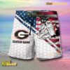 NCAA Georgia Bulldogs American Flag Personalized Beach Shorts a