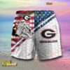 NCAA Georgia Bulldogs American Flag Personalized Beach Shorts b