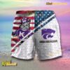 NCAA Kansas State Wildcats American Flag Personalized Beach Shorts b