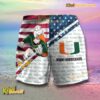 NCAA Miami Hurricanes American Flag Personalized Beach Shorts b