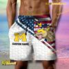 NCAA Michigan Wolverines American Flag Personalized Beach Shorts