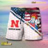 NCAA Nebraska Cornhuskers American Flag Personalized Beach Shorts a