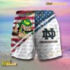 NCAA Notre Dame Fighting Irish American Flag Personalized Beach Shorts b