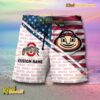 NCAA Ohio State Buckeyes American Flag Personalized Beach Shorts a
