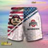 NCAA Ohio State Buckeyes American Flag Personalized Beach Shorts b