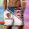 NCAA Oklahoma Sooners American Flag Personalized Beach Shorts