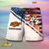 NCAA Oklahoma State Cowboys American Flag Personalized Beach Shorts a