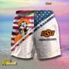 NCAA Oklahoma State Cowboys American Flag Personalized Beach Shorts b