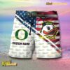 NCAA Oregon Ducks American Flag Personalized Beach Shorts a