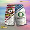 NCAA Oregon Ducks American Flag Personalized Beach Shorts b