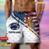 NCAA Penn State Nittany Lions American Flag Personalized Beach Shorts