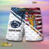 NCAA Penn State Nittany Lions American Flag Personalized Beach Shorts a