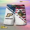 NCAA Purdue Boilermakers American Flag Personalized Beach Shorts a