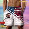 NCAA South Carolina Gamecocks American Flag Personalized Beach Shorts