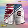 NCAA South Carolina Gamecocks American Flag Personalized Beach Shorts b