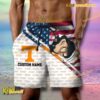 NCAA Tennessee Volunteers American Flag Personalized Beach Shorts