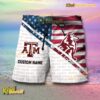 NCAA Texas A&m Aggies American Flag Personalized Beach Shorts a