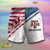 NCAA Texas A&m Aggies American Flag Personalized Beach Shorts b