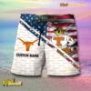 NCAA Texas Longhorns American Flag Personalized Beach Shorts a