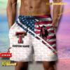 NCAA Texas Tech Red Raiders American Flag Personalized Beach Shorts