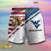 NCAA West Virginia Mountaineers American Flag Personalized Beach Shorts b