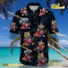 New Orleans Sports Logo Floral Black Hawaiian Shirt a