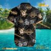 Nissan Logo Print Hibiscus Floral Black Hawaiian Shirt b