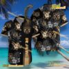 Ram Logo Print Hibiscus Floral Black Hawaiian Shirt